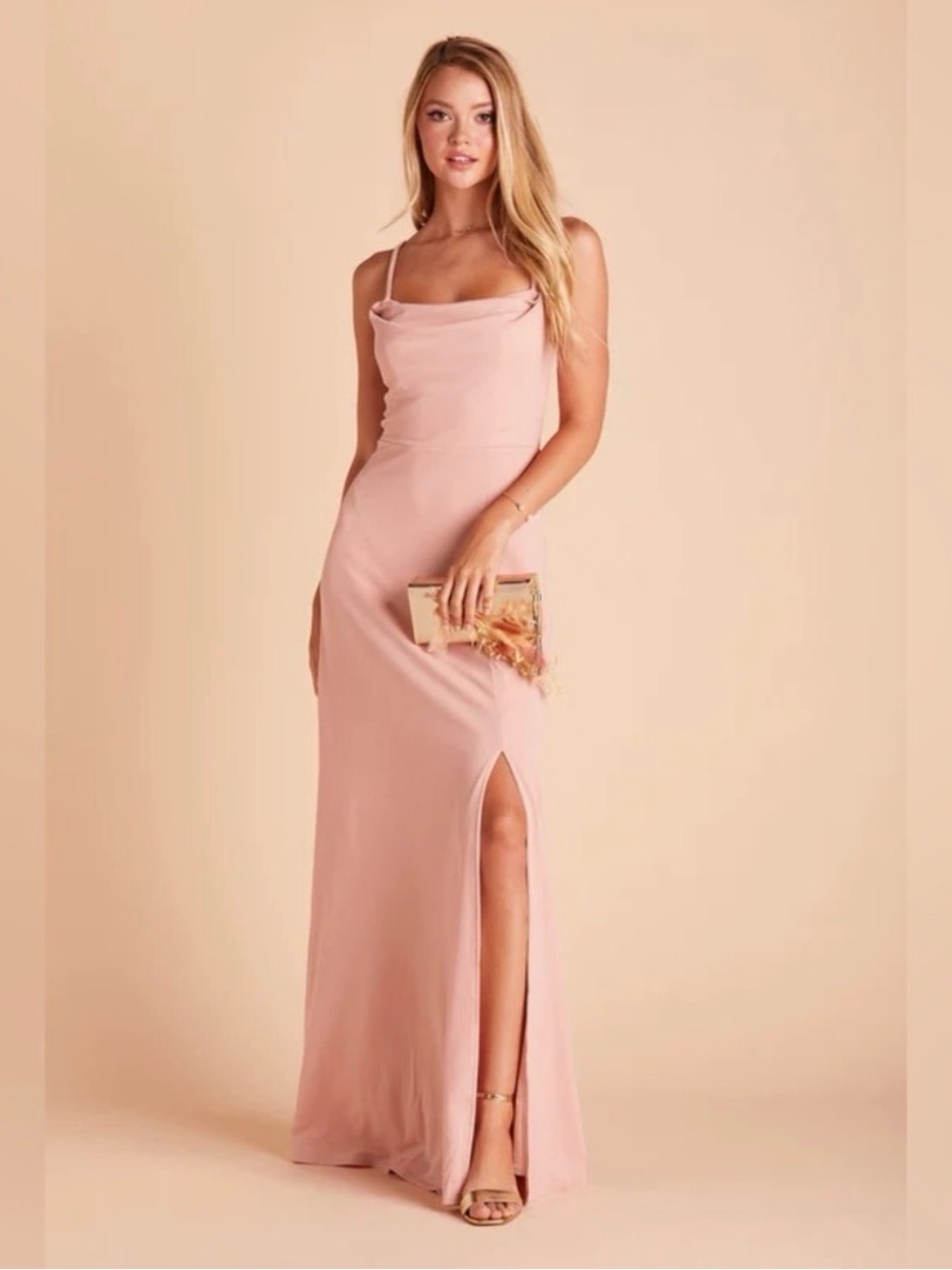 Birdy Grey Ash Dress Crepe Dusty Rose Medium Bridesmaid Wedding